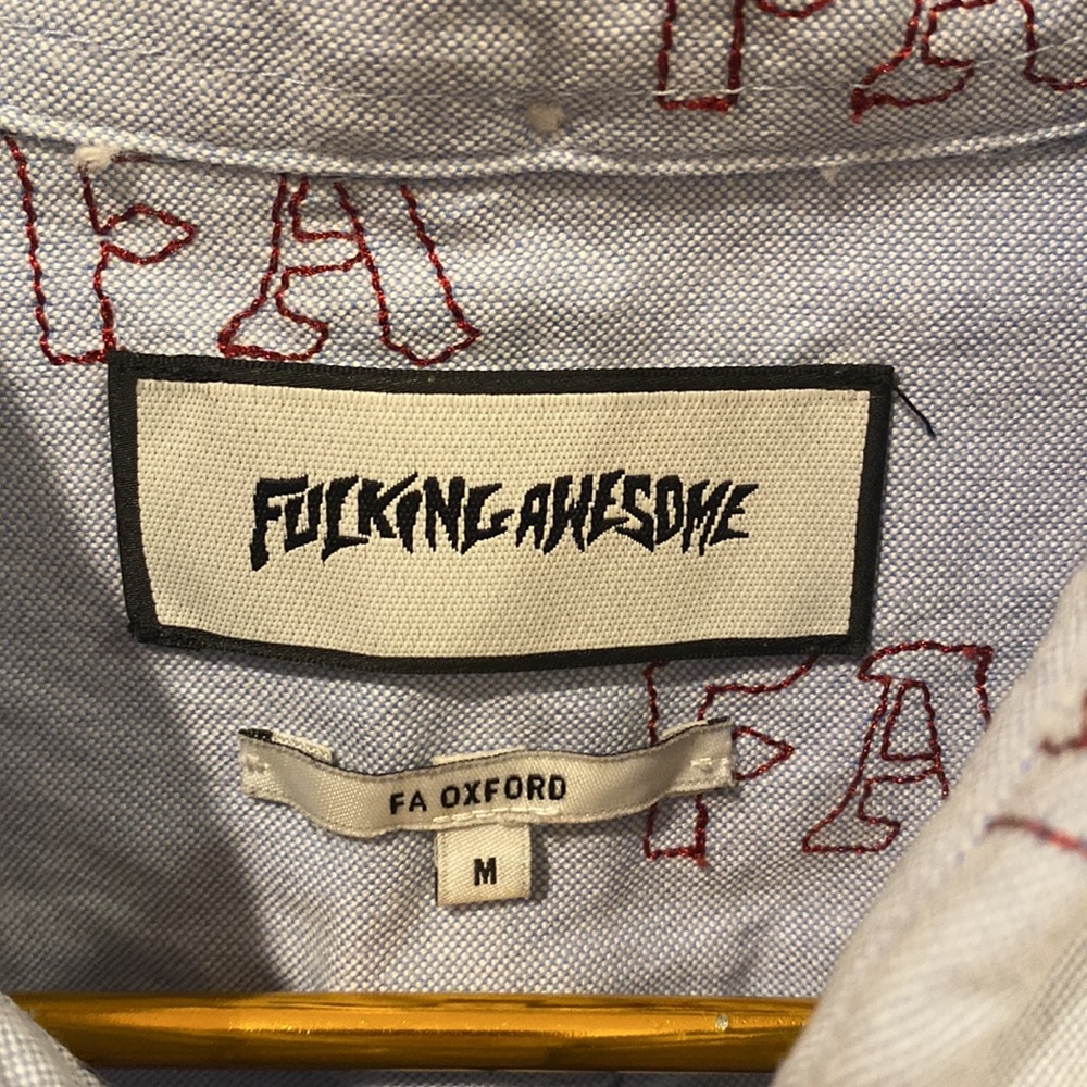 Fucking Awesome Summer ‘18 Men’s Medium Oxford Embroidered Long-sleeve shirt. - Picture 3 of 4